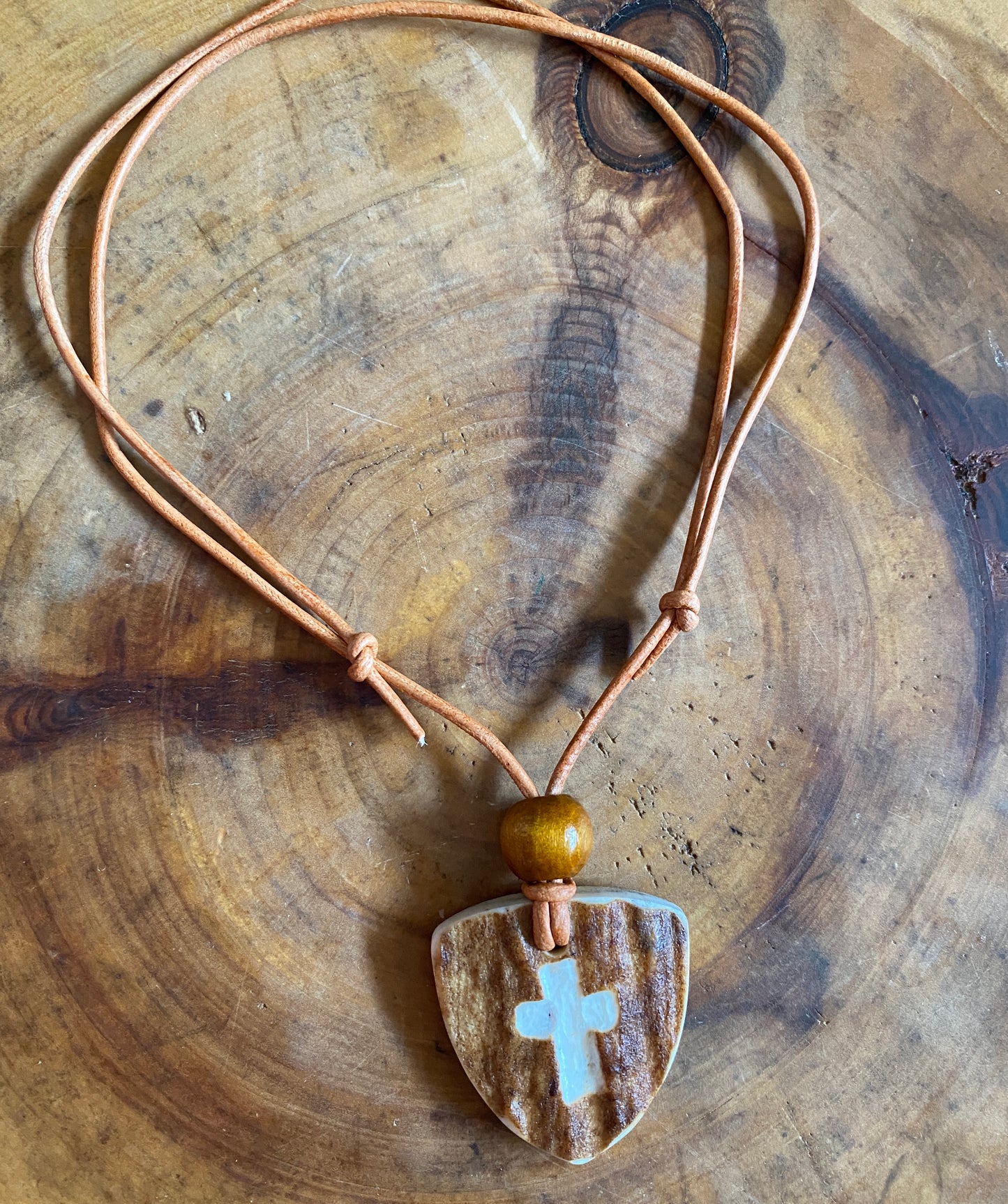 Handcrafted Elk Antler Cross & Shield