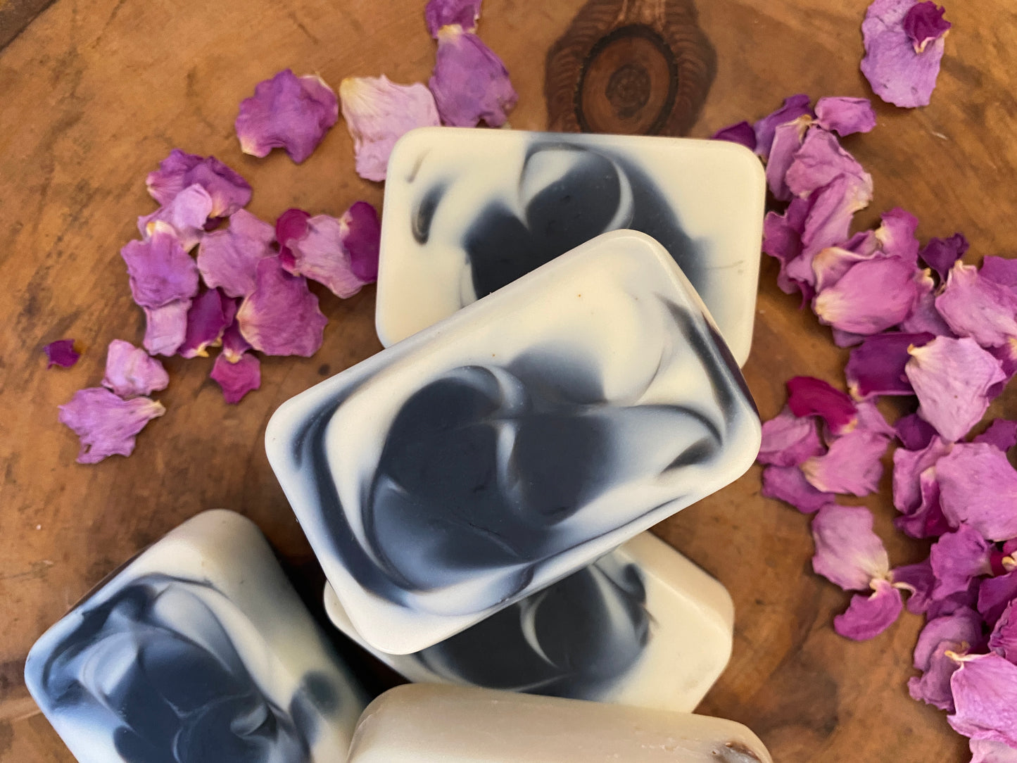 Rose and Charcoal Soap Wedding Favors