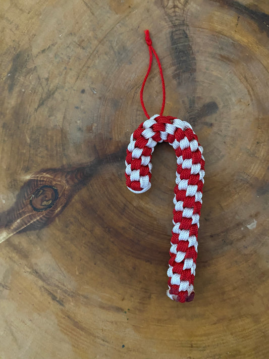 Candy Cane Paracord Ornament