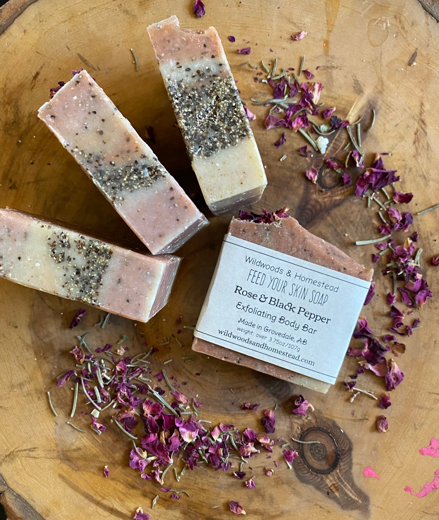 Rose & Black Pepper Exfoliating Body Bar