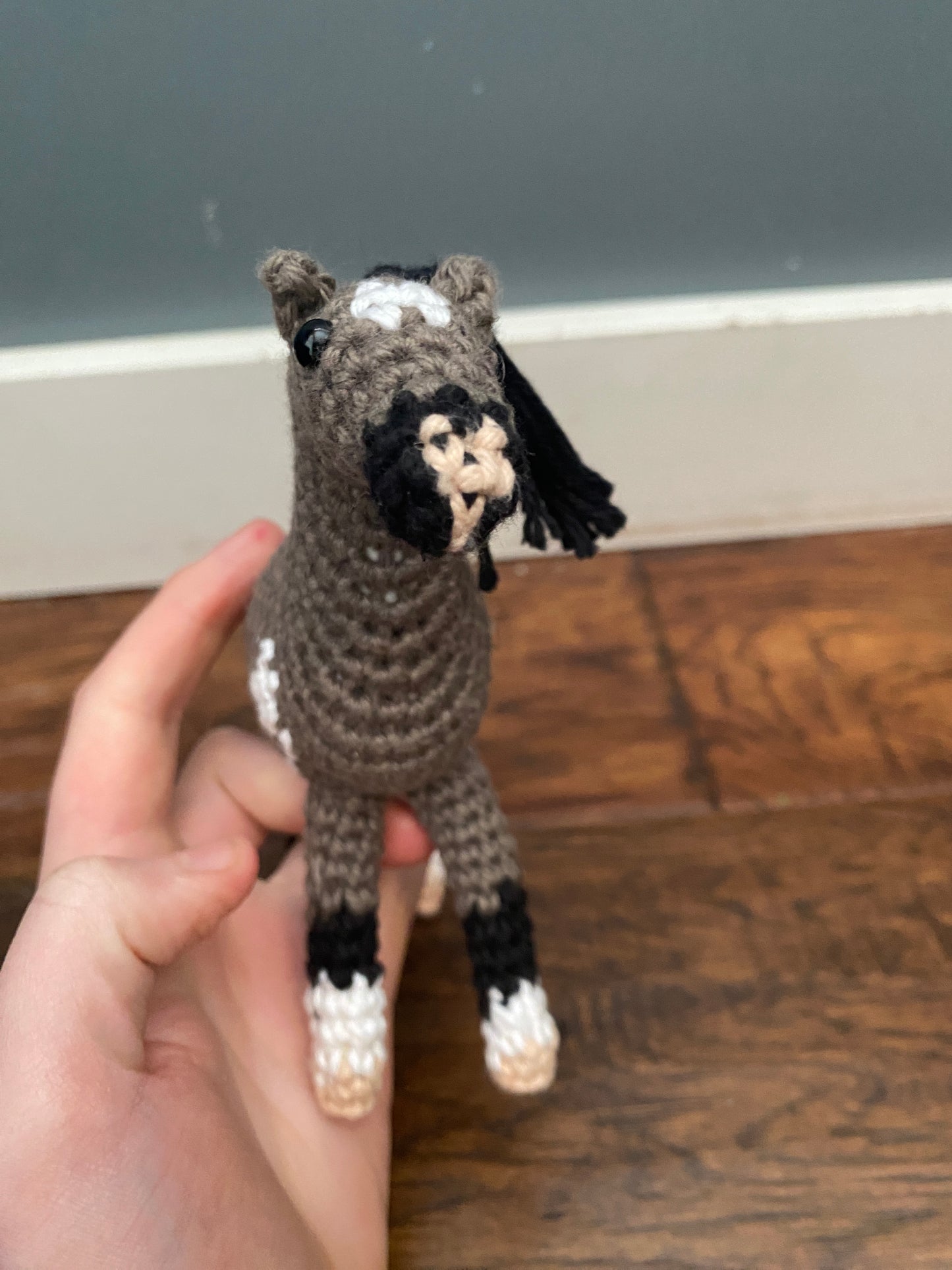 Crochet Grey Horse