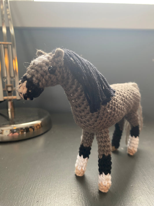 Crochet Grey Horse