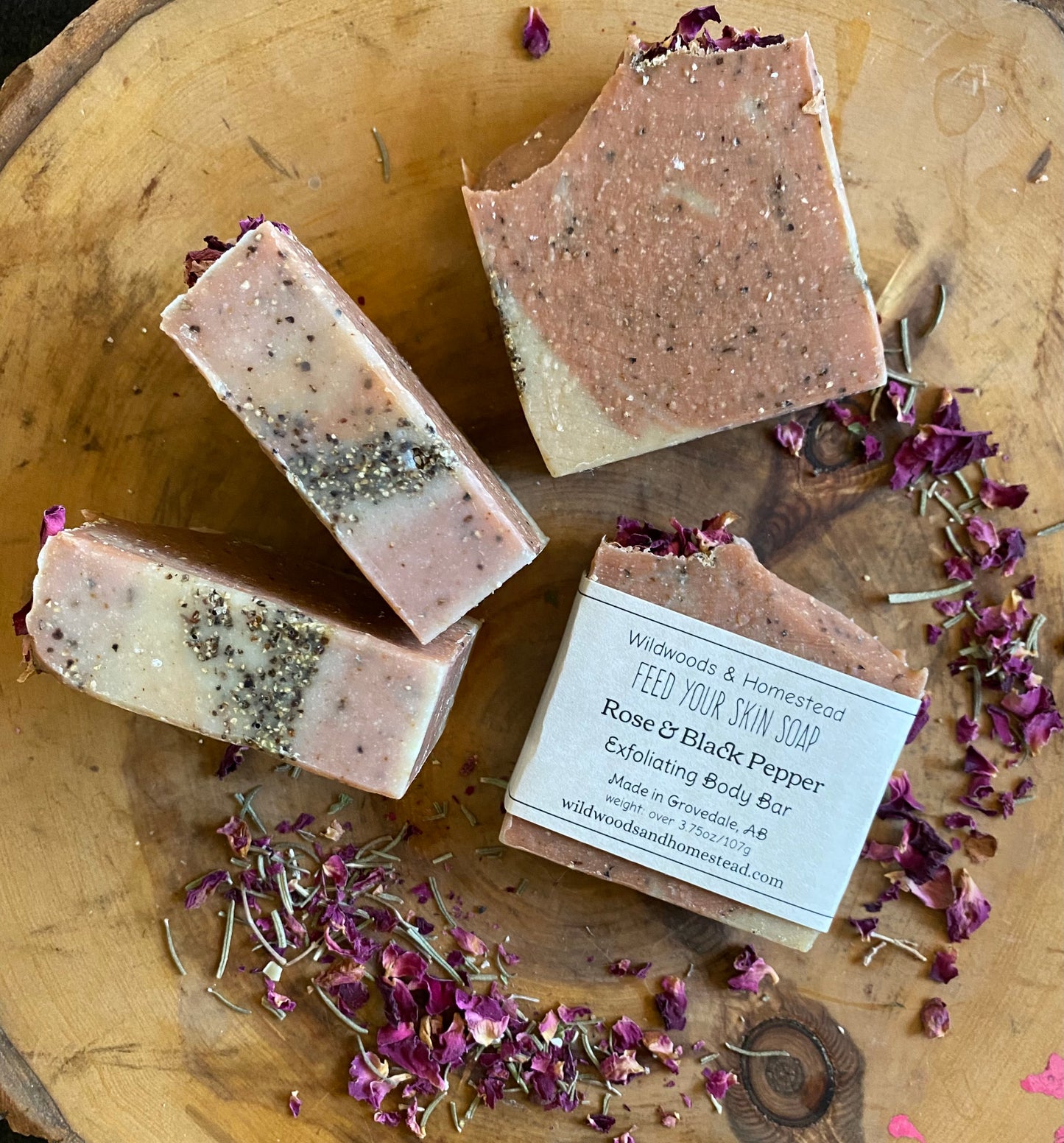 Rose & Black Pepper Exfoliating Body Bar