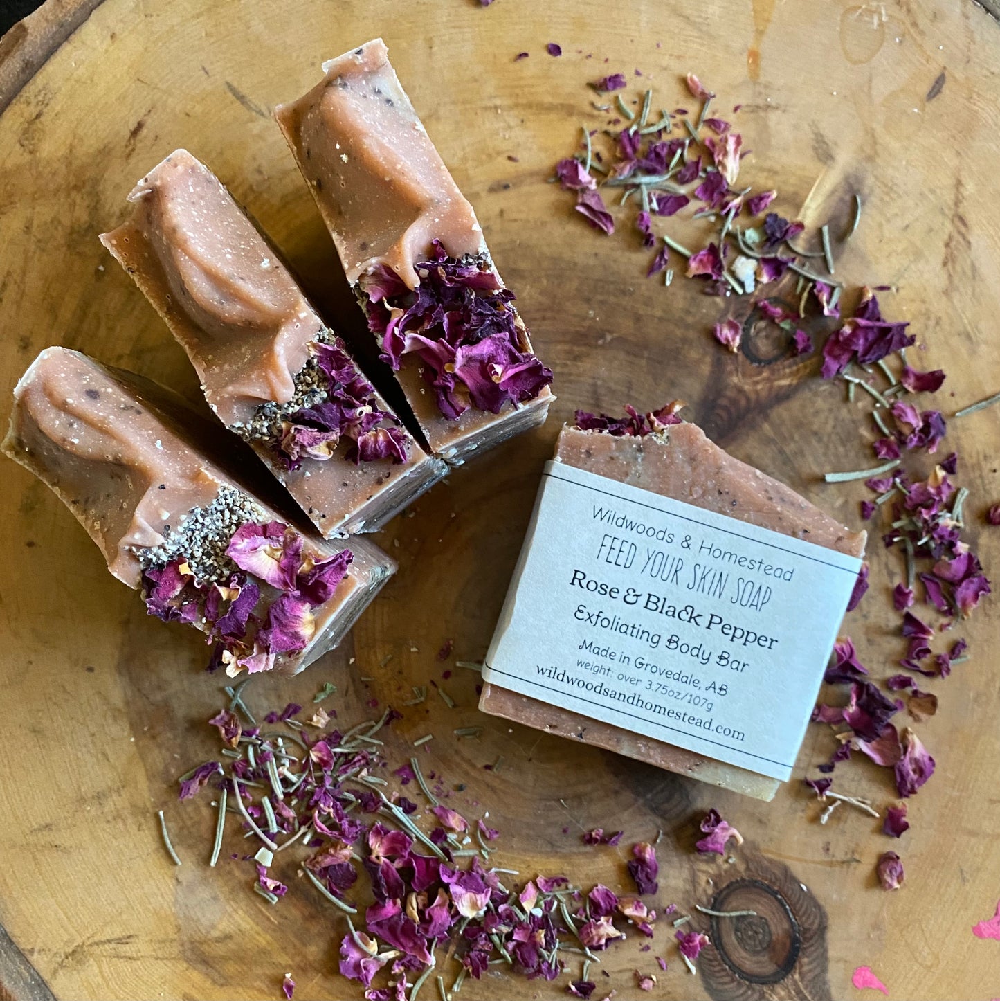 Rose & Black Pepper Exfoliating Body Bar