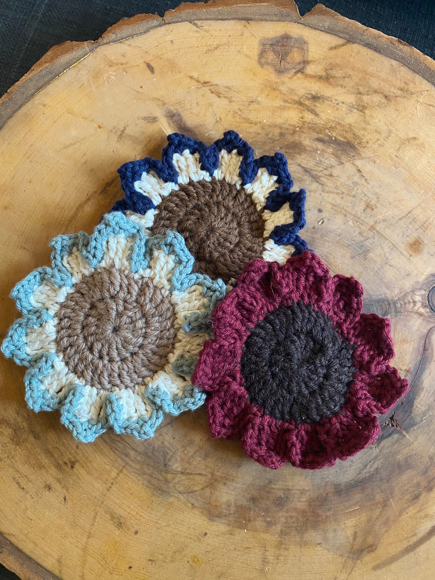 Crochet Sunflower Coasters