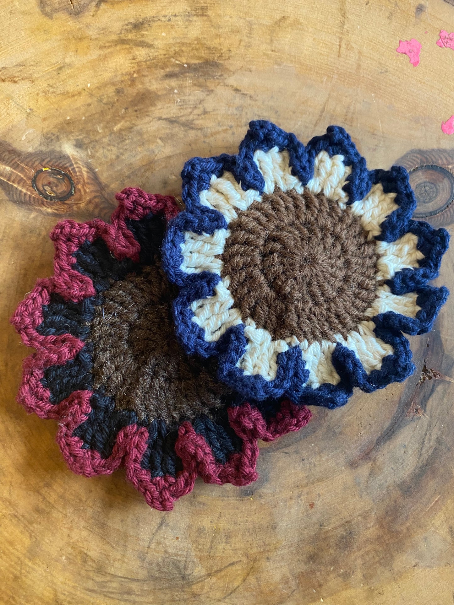 Crochet Sunflower Coasters