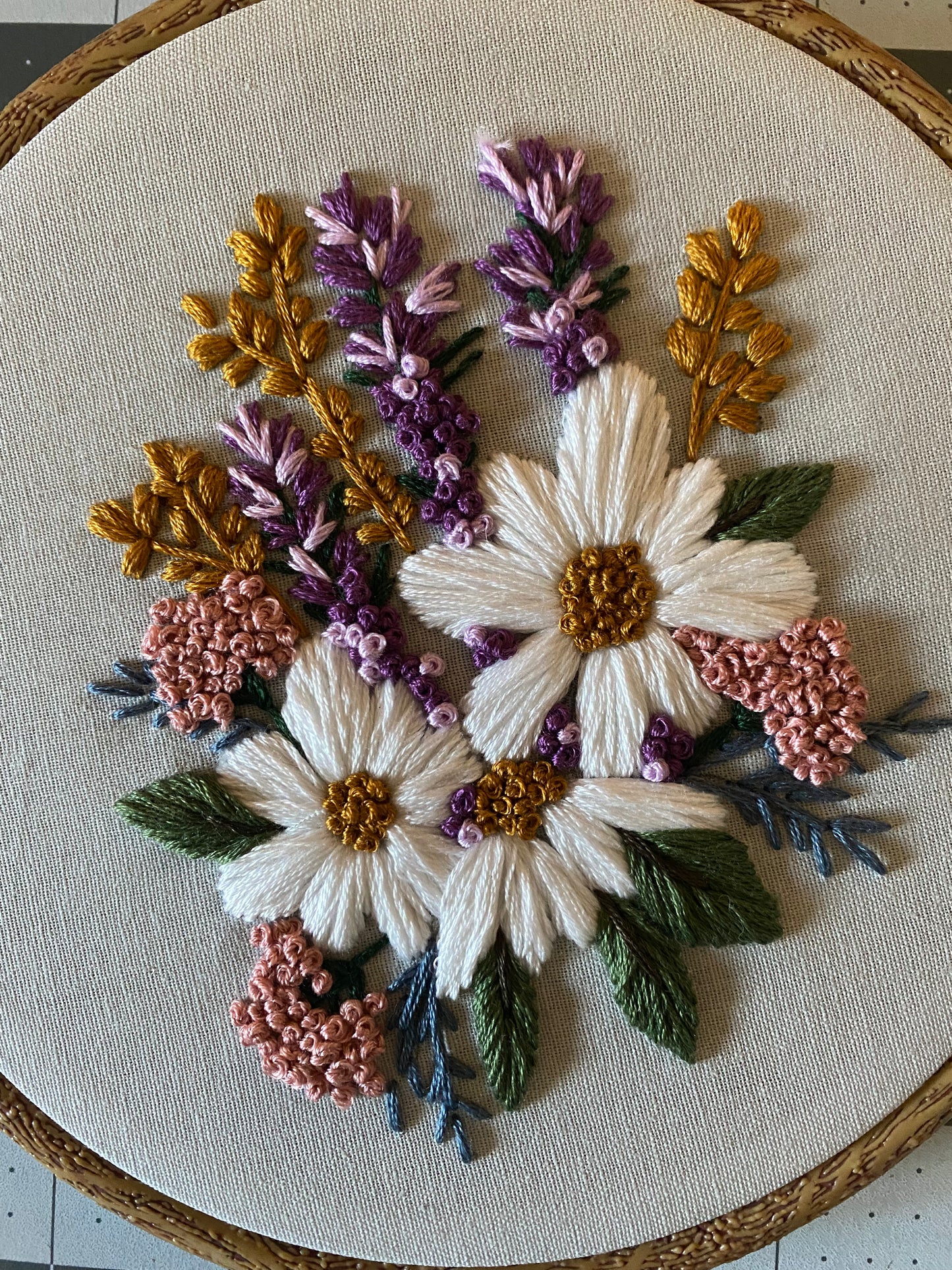 Embroidery Pattern Liatris and Daisies