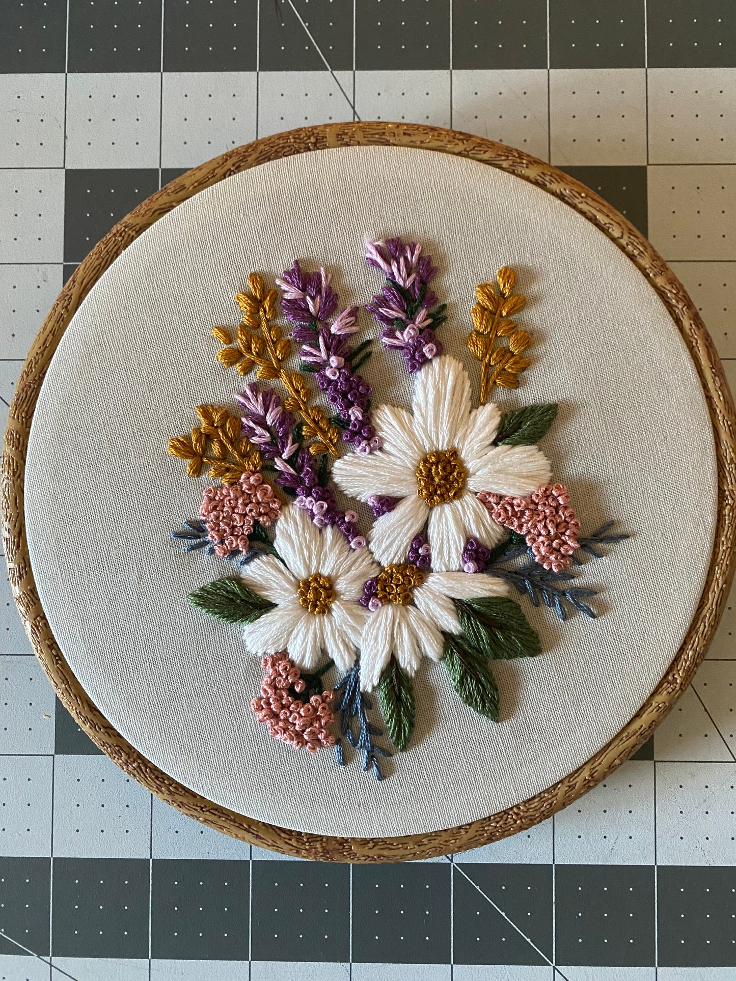 Embroidery Pattern Liatris and Daisies